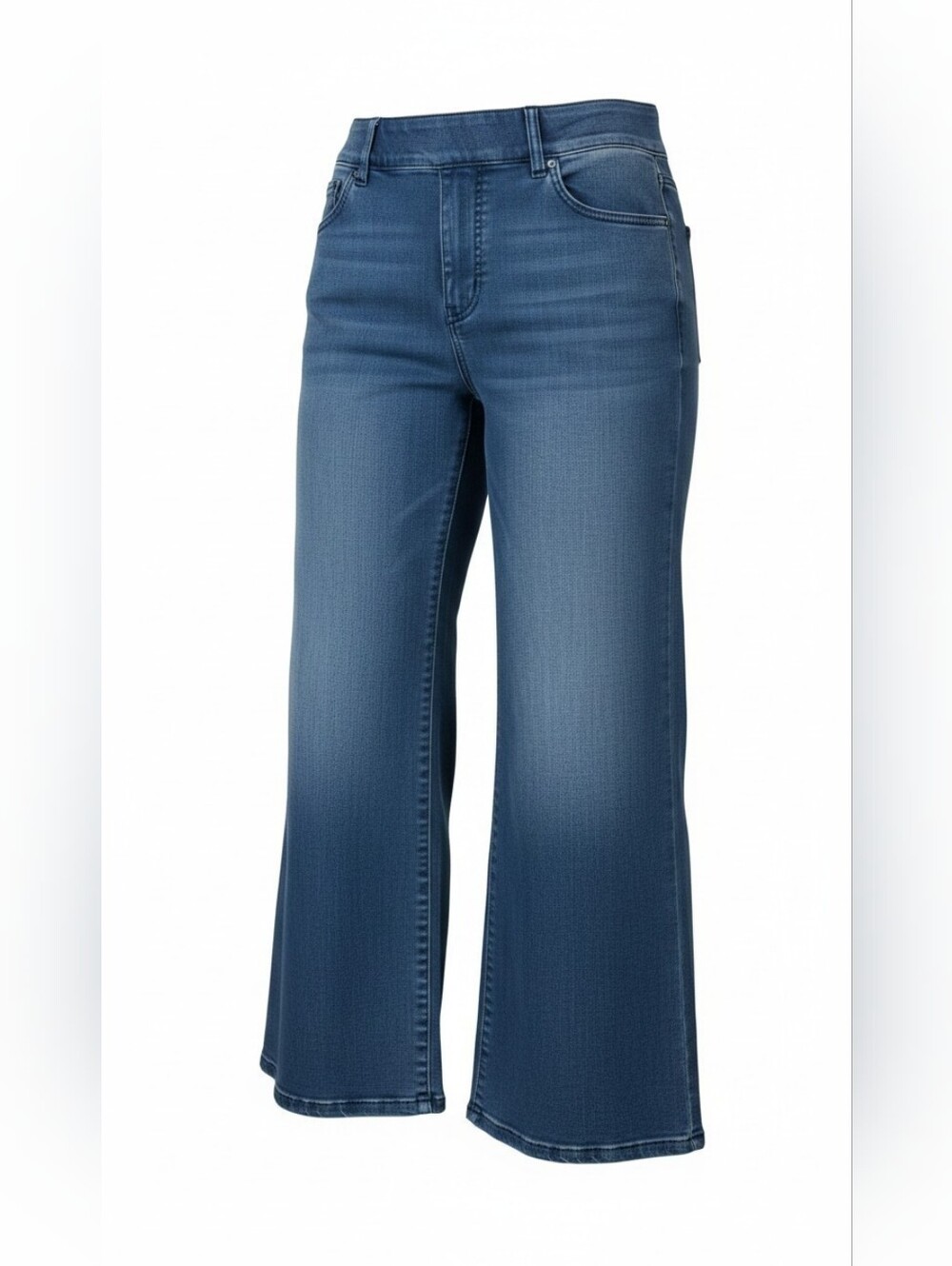 SPANX Flare Cropped Jeans. Vintage Blue. Woman's 1X Petite